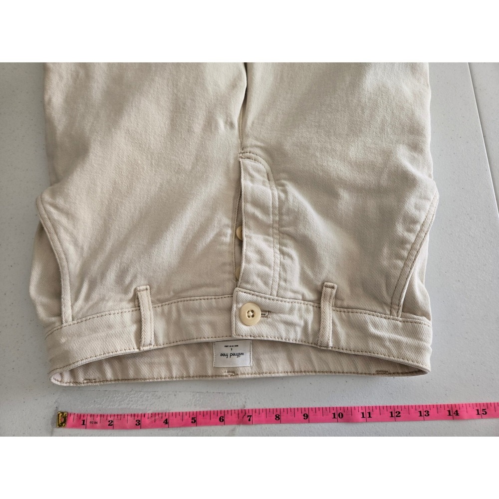Wilfred Free Womens 4 Cargo Pants Cream High Rise Tapered Button Fly Aritzia - Picture 10 of 13